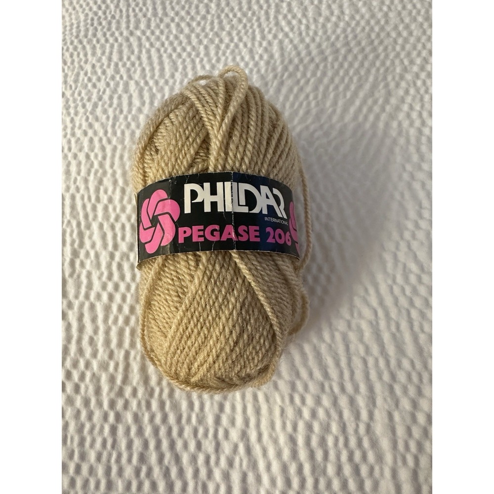 PHILDAR Pegase 206 Yarn ACRYLIC/WOOL (1.75 oz) TAN  Vtg (NWT) Made In Belgium‎